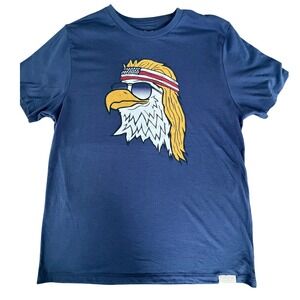Tipsy Elves Patriotic Eagle T‎ Shirt Mens L Blue Americana Patriotic Novelty